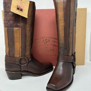 FRYE Harness Tall Americana Dark Brown 7M NIB